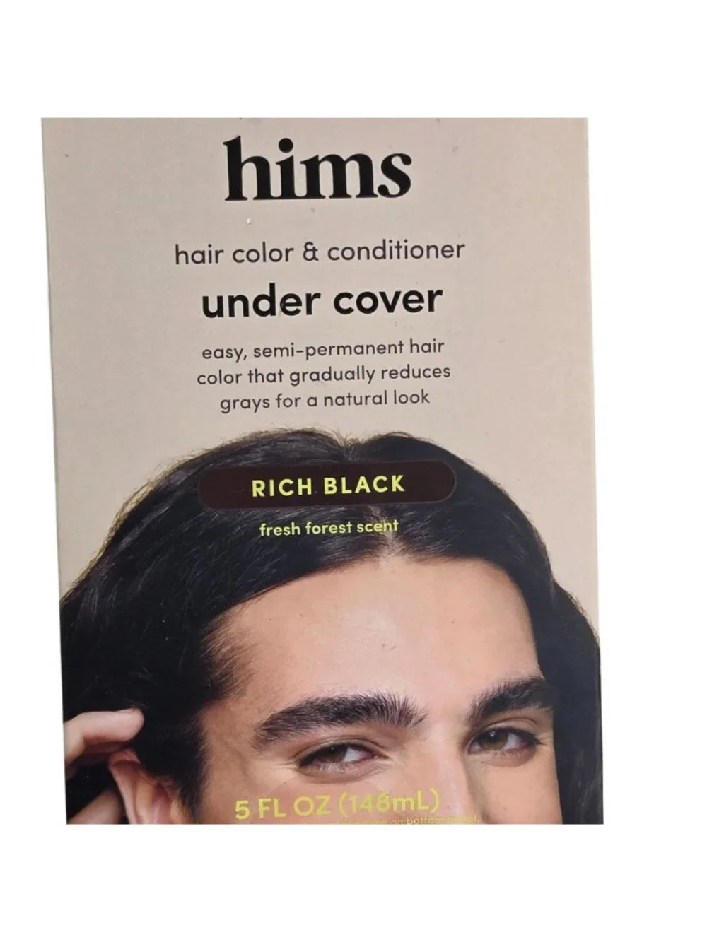 Hims Under Cover Hair Color Conditioner Rich Black Men 5 fl oz New In Box